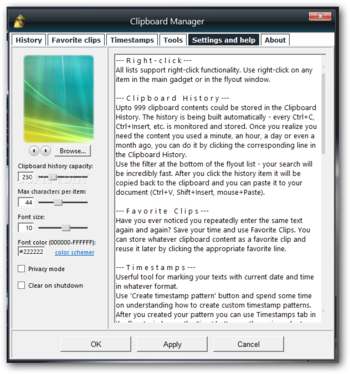 Clipboard Manager Gadget screenshot 3