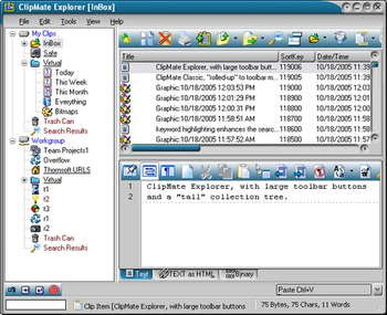 ClipMate Clipboard Extender screenshot