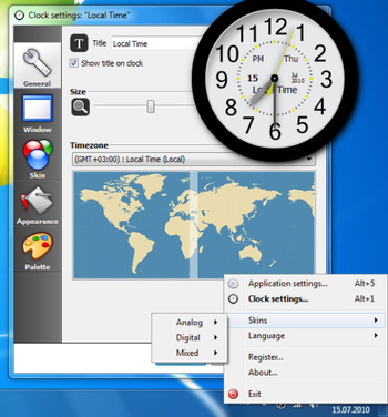 Clock-on-Desktop Lite screenshot