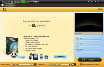 CloneDVD Studio Free AVI Converter screenshot