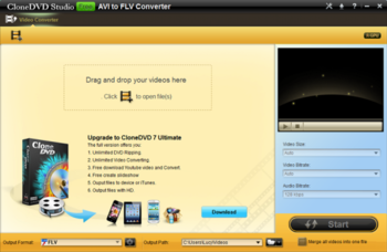 CloneDVD Studio Free AVI to FLV Converte screenshot