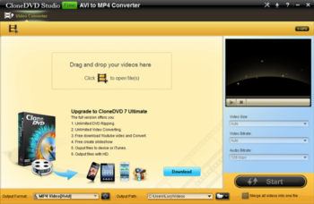 CloneDVD Studio Free AVI to MP4 Converte screenshot