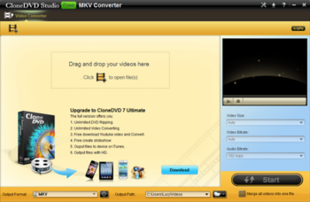 CloneDVD Studio Free MKV Converter screenshot