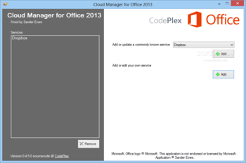 Cloud Manager for Office 2013 screenshot