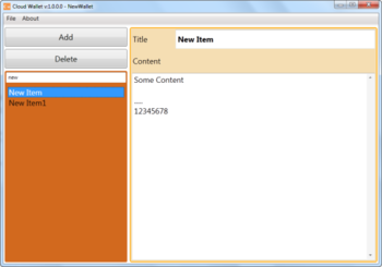 Cloud Wallet screenshot
