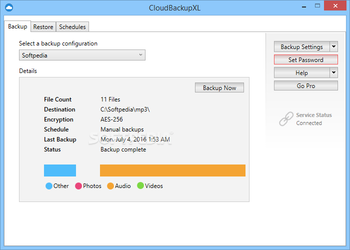 CloudBackupXL screenshot