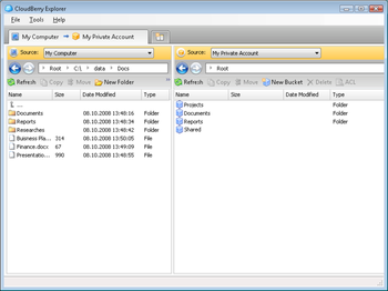 CloudBerry Explorer for OpenStack screenshot