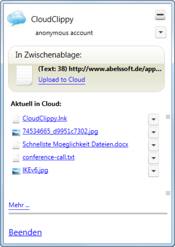 CloudClippy 2013 screenshot
