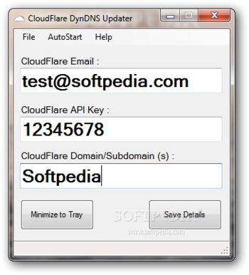 CloudFlare DynDNS Updater screenshot