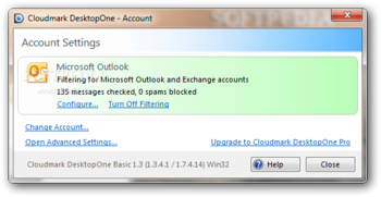 Cloudmark DesktopOne Anti-Spam Solution screenshot