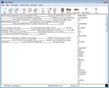 Cloze Wizard screenshot