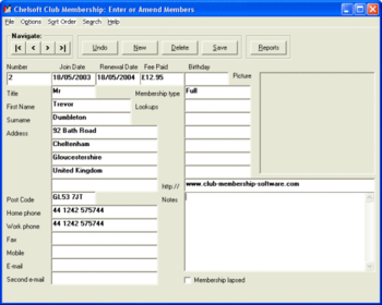 Club Membership screenshot