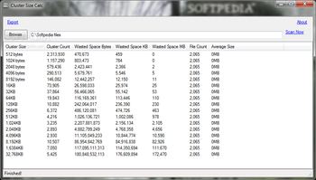 Cluster Size Calculator screenshot