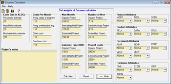 Cocomo Calculator screenshot