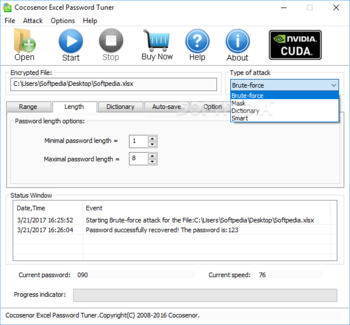 Cocosenor Excel Password Tuner screenshot 3