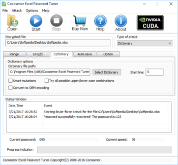 Cocosenor Excel Password Tuner screenshot 4