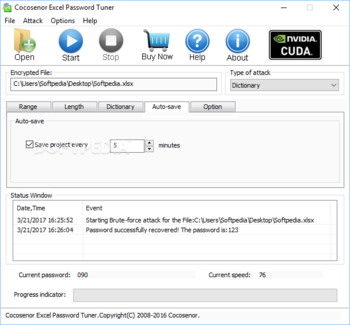 Cocosenor Excel Password Tuner screenshot 5