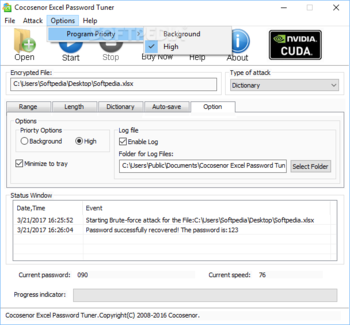 Cocosenor Excel Password Tuner screenshot 6