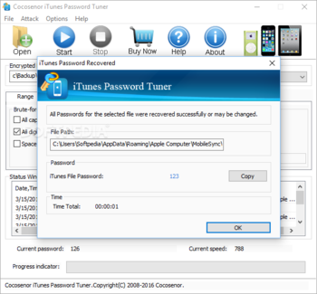 Cocosenor iTunes Password Tuner screenshot 3