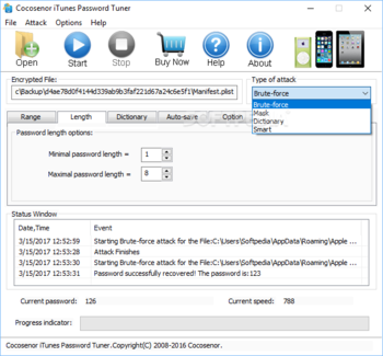 Cocosenor iTunes Password Tuner screenshot 4