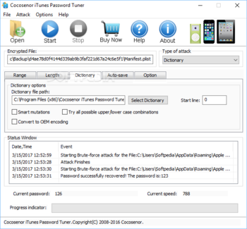 Cocosenor iTunes Password Tuner screenshot 5