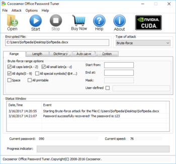 Cocosenor Office Password Tuner screenshot