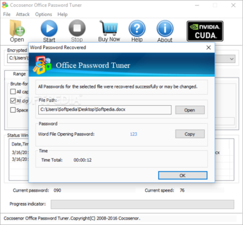 Cocosenor Office Password Tuner screenshot 2