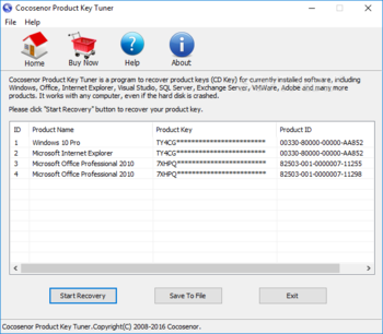 Cocosenor Product Key Tuner screenshot