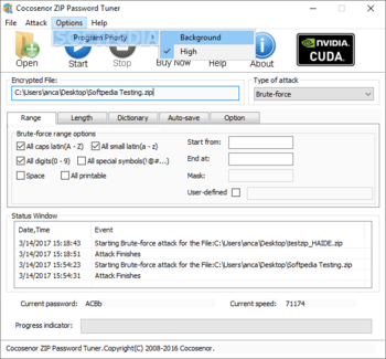 Cocosenor ZIP Password Tuner screenshot 4