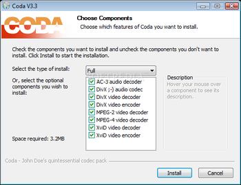 Coda codec pack screenshot