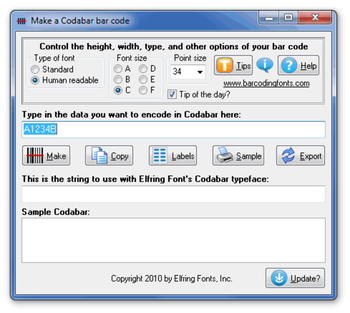 Codabar screenshot 2