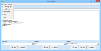 Code Snippet screenshot