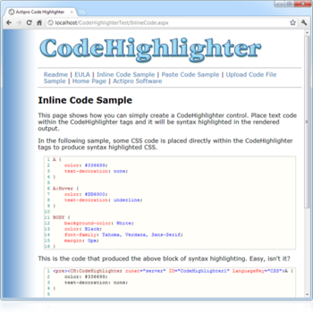 CodeHighlighter screenshot
