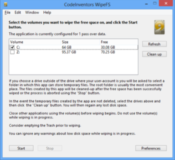 CodeInventors WipeFS screenshot 3