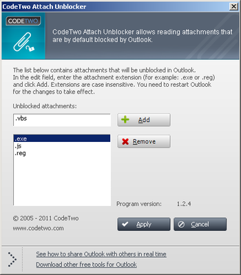 CodeTwo Attach Unblocker screenshot 2