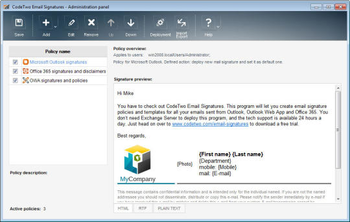 CodeTwo Email Signatures for Email Clients screenshot