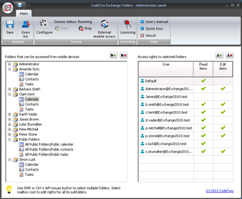 CodeTwo Exchange Folders screenshot