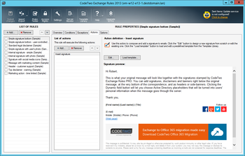 CodeTwo Exchange Rules screenshot