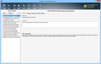 CodeTwo Exchange Rules Pro screenshot