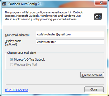 CodeTwo Outlook AutoConfig screenshot
