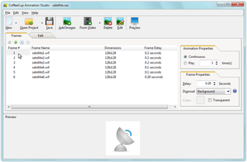 CoffeeCup Animation Studio screenshot