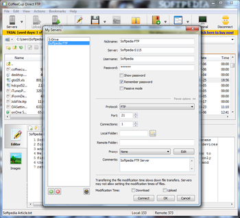 CoffeeCup Direct FTP screenshot 2