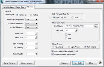 CoffeeCup Free DHTML Menu Builder screenshot 4