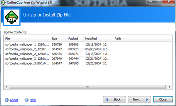 CoffeeCup Free Zip Wizard screenshot 2