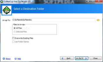 CoffeeCup Free Zip Wizard screenshot 3