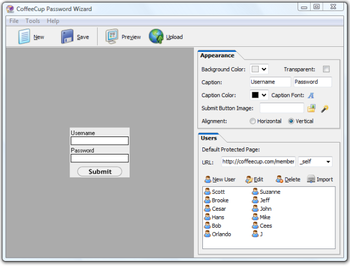 CoffeeCup Password Wizard screenshot