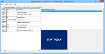 Cognaxon NIST (ANSI/NIST-ITL 1-2000) viewer screenshot 2