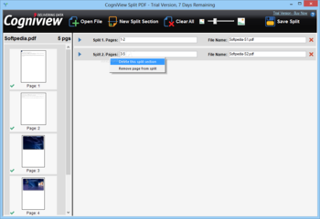 CogniView Split PDF screenshot
