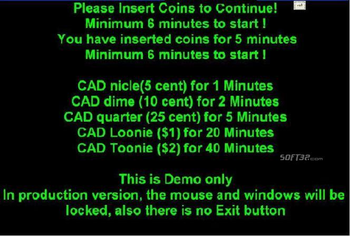 Coin Op Internet Cafe Kiosk Timer Demo screenshot