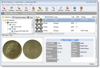 CoinManage Canada Coin Software screenshot